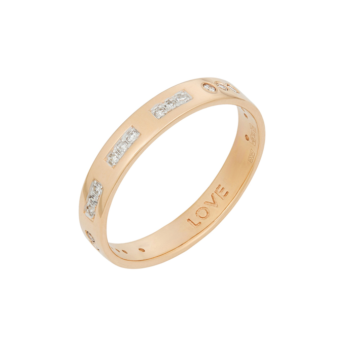 Кольцо из золота 585 пробы c бриллиантами