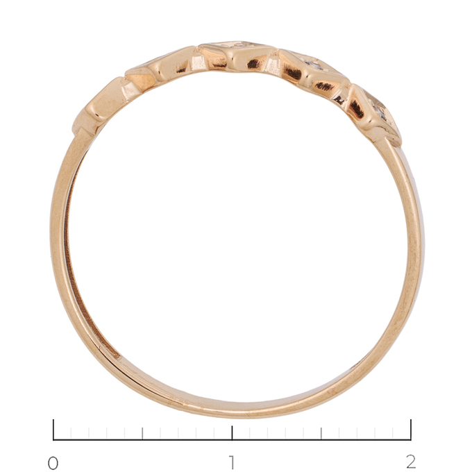 Кольцо из красного золота 585 пробы c 5 бриллиантами, Л 3208 4860 за 8330