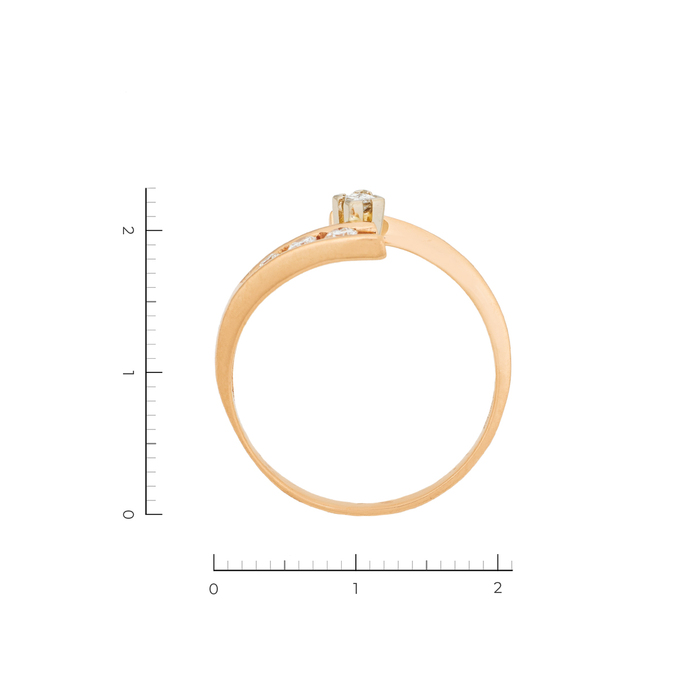 Кольцо из красного золота 585 пробы c 4 бриллиантами, Л 4709 5266 за 23340