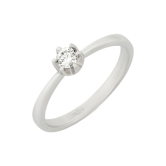 Кольцо из золота 585 пробы c бриллиантом, Л 0408 8215 за 25600