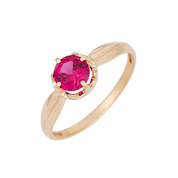 Кольцо из золота 585 пробы c корундом, Л 3705 9550 за 14960