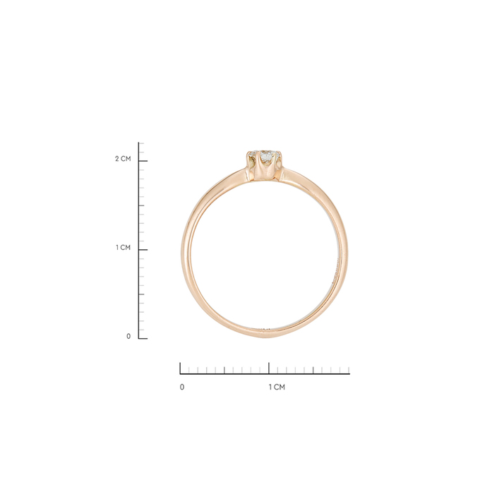 Кольцо из золота 585 пробы c 1 бриллиантом, Л 7102 0435 за 26000