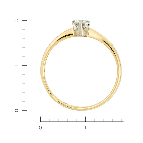 Кольцо из комбинированного золота 750 пробы c 1 бриллиантом, Л47042098 за 14950