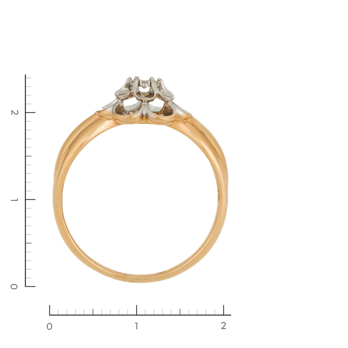 Кольцо из комбинированного золота 585 пробы c 7 бриллиантами, Л 0616 0518 за 22400