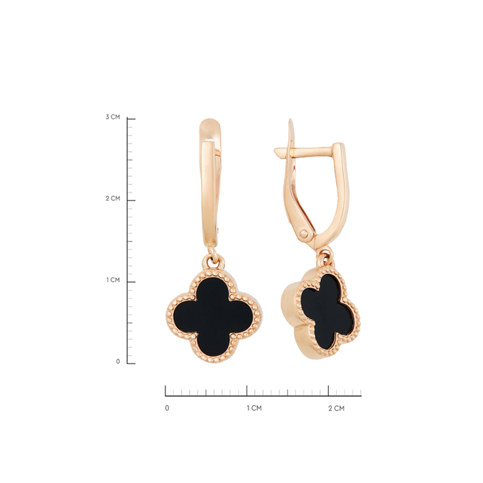 Серьги из золота 585 пробы c ониксами, Л 7601 0763 за 35600