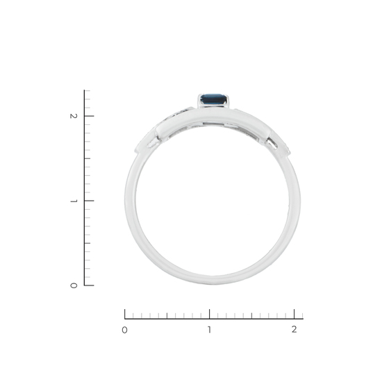 Кольцо из белого золота 585 пробы c 6 бриллиантами и 1 сапфиром, Л51038263 за 31150