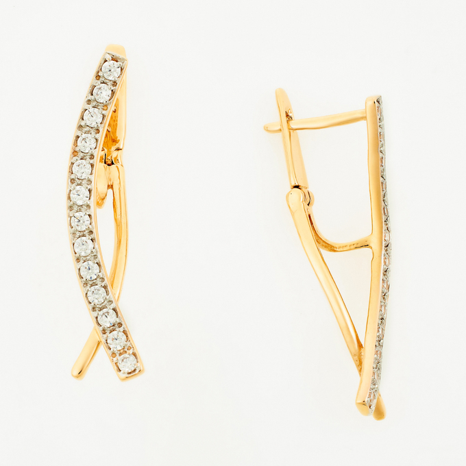 Серьги из золота 585 пробы c фианитами, Л 5803 6069 за 44720