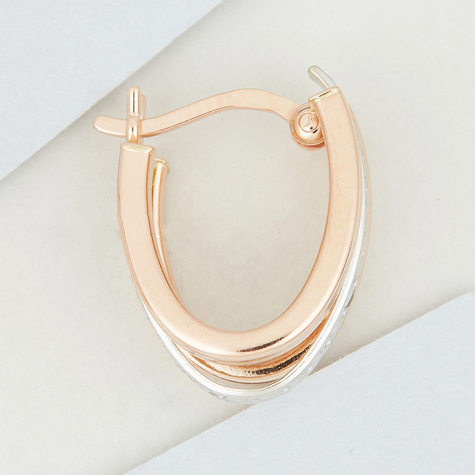 Серьги из комбинированного золота 585 пробы