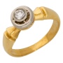 Кольцо из комбинированного золота 750 пробы c 1 бриллиантом 008394 фото 1