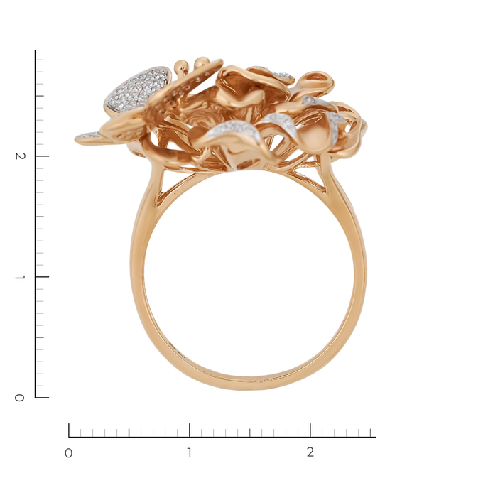 Кольцо из комбинированного золота 585 пробы c 116 бриллиантами, Л 0616 0267 за 59700