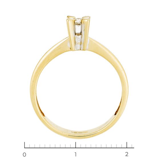 Кольцо из желтого золота 500 пробы c 1 бриллиантом, Л47091009 за 18000