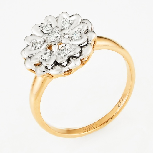 Кольцо из комбинированного золота 585 пробы c 7 бриллиантами Л76006923 фото 1