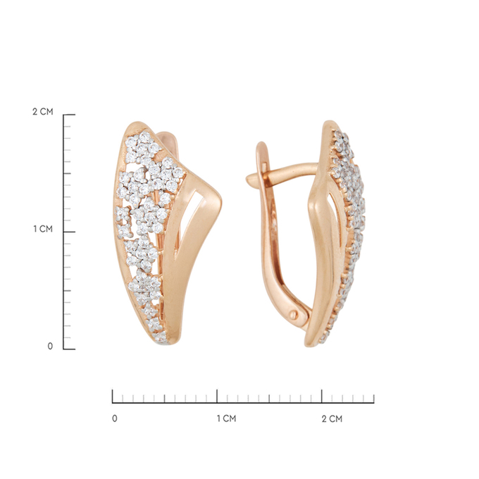 Серьги из золота 585 пробы c фианитами, Л 3705 9549 за 23440