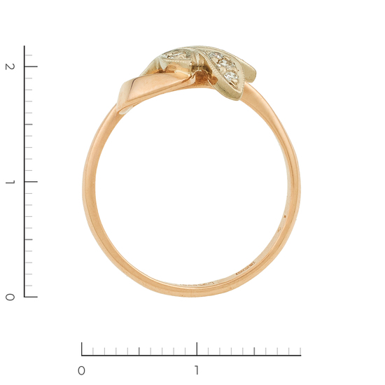 Кольцо из комбинированного золота 585 пробы c 7 бриллиантами, Л09104777 за 21300