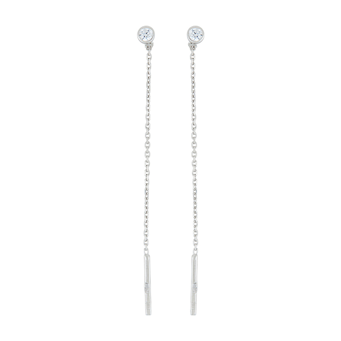 Серьги из золота 585 пробы c 2 фианитами