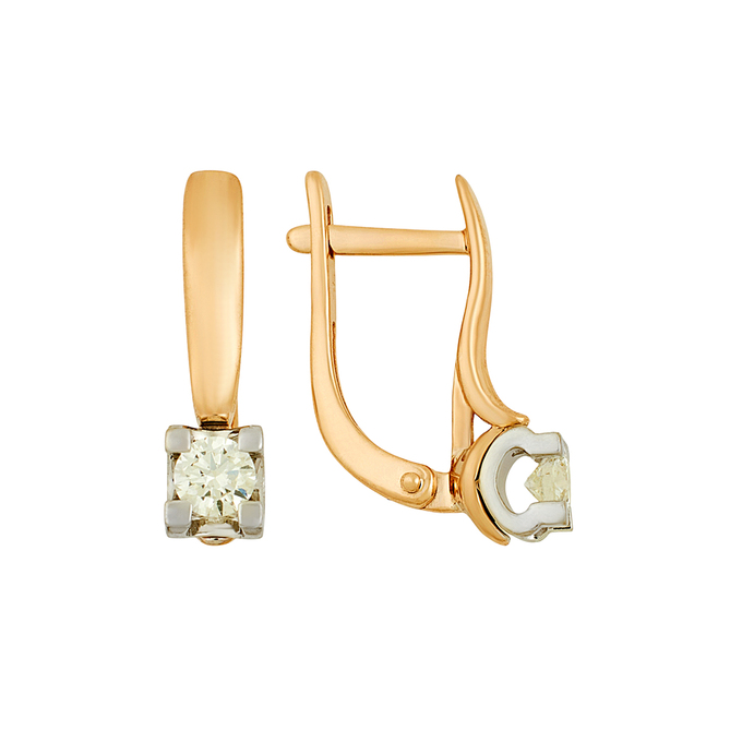 Серьги из золота 585 пробы c бриллиантами