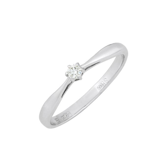 Кольцо из золота 585 пробы c бриллиантом, Л 3706 6759 за 15120