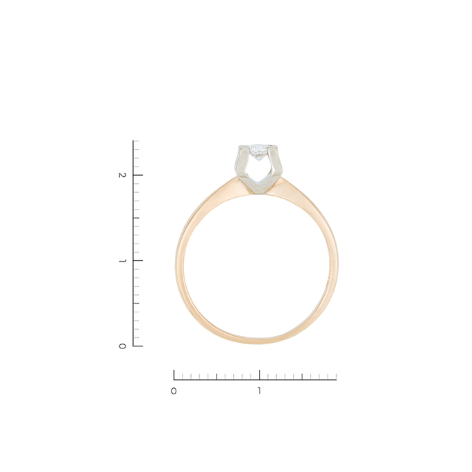 Кольцо из золота 585 пробы c 1 бриллиантом