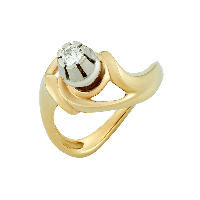 Кольцо из золота 585 пробы c бриллиантом