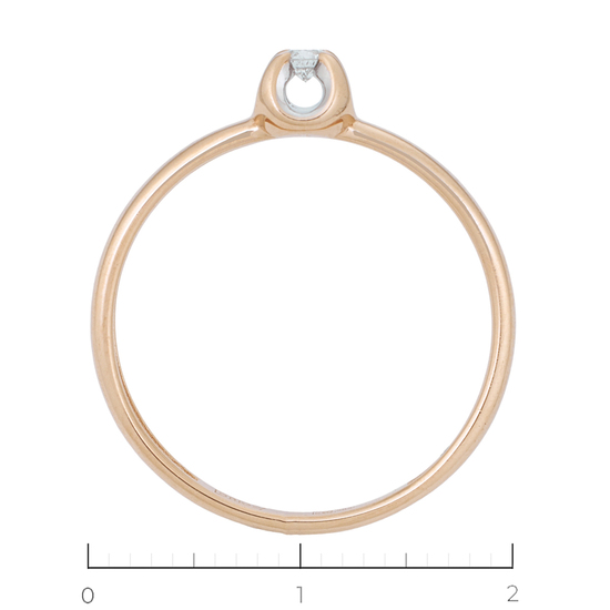 Кольцо из комбинированного золота 585 пробы c 1 бриллиантом, Л75018092 за 12250