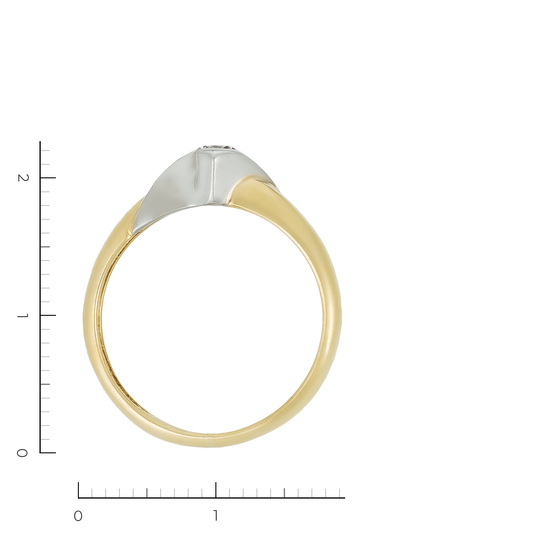 Кольцо из комбинированного золота 750 пробы c 1 бриллиантом, Л28093365 за 43120