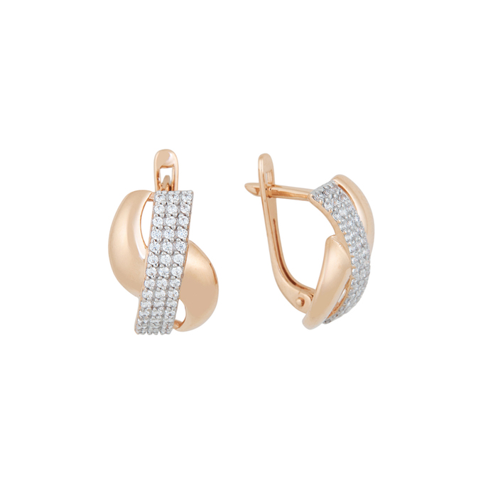 Серьги из золота 585 пробы c фианитами, Л 7601 4436 за 23200