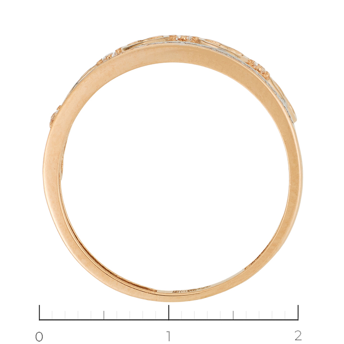Кольцо из золота 585 пробы c 33 фианитами