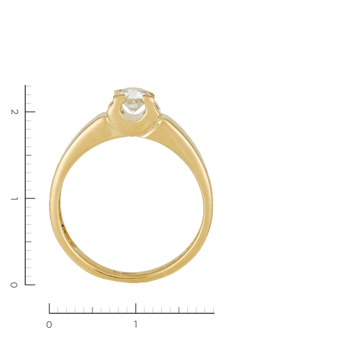 Кольцо из золота 585 пробы c 1 бриллиантом