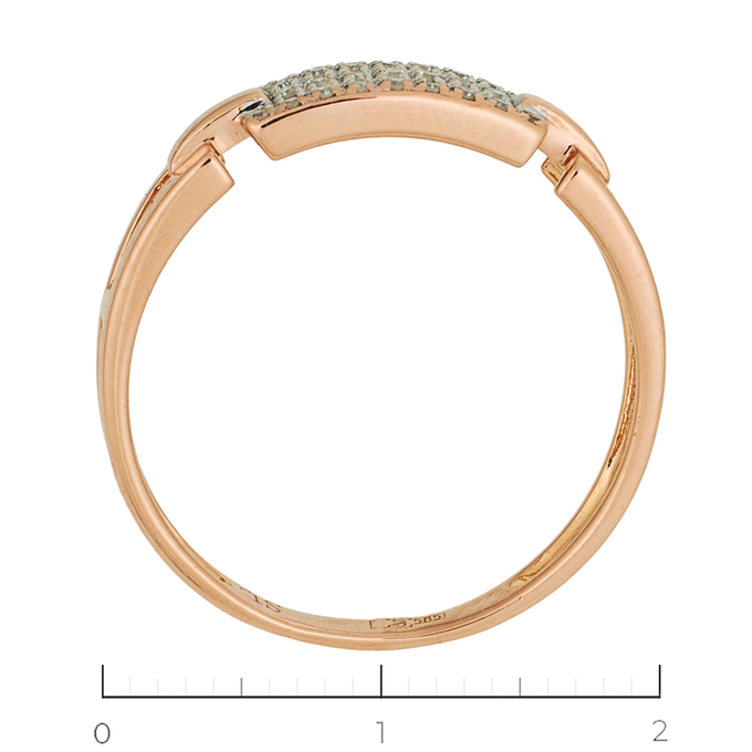 Кольцо из комбинированного золота 585 пробы c 25 бриллиантами, Л 2912 5158 за 12950