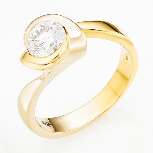Кольцо из комбинированного золота 750 пробы c 1 бриллиантом Л28068879 фото 1