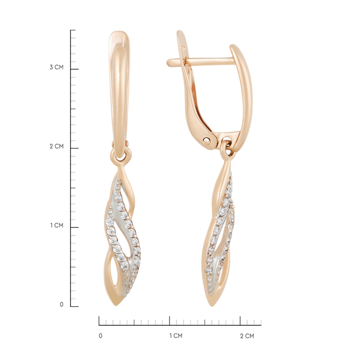 Серьги из золота 585 пробы c фианитами, Л 3705 5194 за 16800