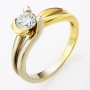 Кольцо из комбинированного золота 750 пробы c 1 бриллиантом Л48050421 фото 1