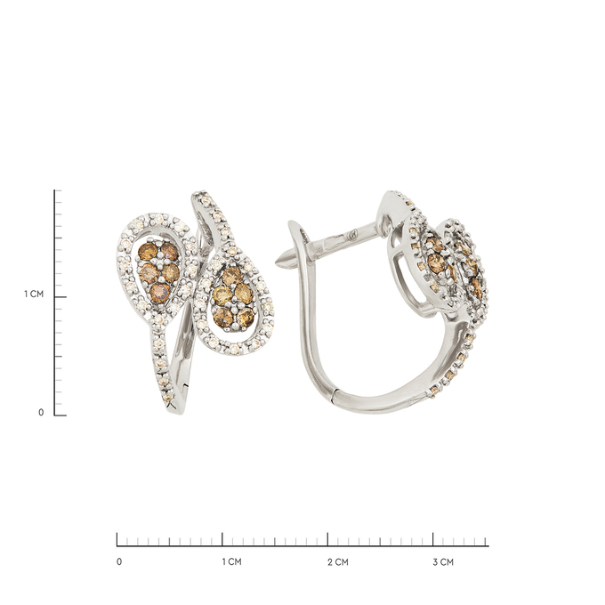 Серьги из золота 585 пробы c бриллиантами, Л 0908 3818 за 49800