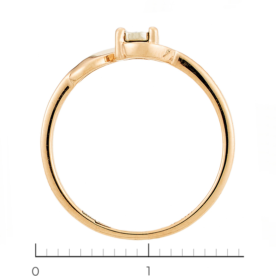 Кольцо из комбинированного золота 585 пробы c 1 бриллиантом, Л09104124 за 7740