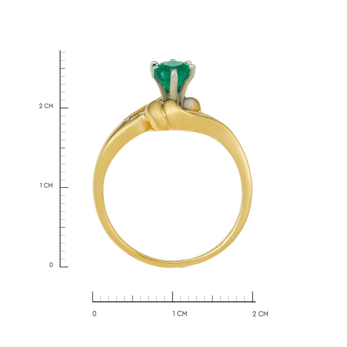 Кольцо из золота 750 пробы c изумрудом и бриллиантами, Л 1912 0926 за 82300
