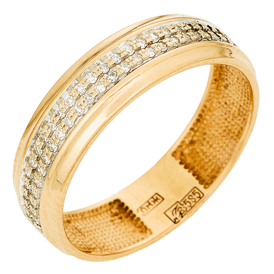Кольцо из красного золота 585 пробы c 54 бриллиантами, Л61017067 за 12555
