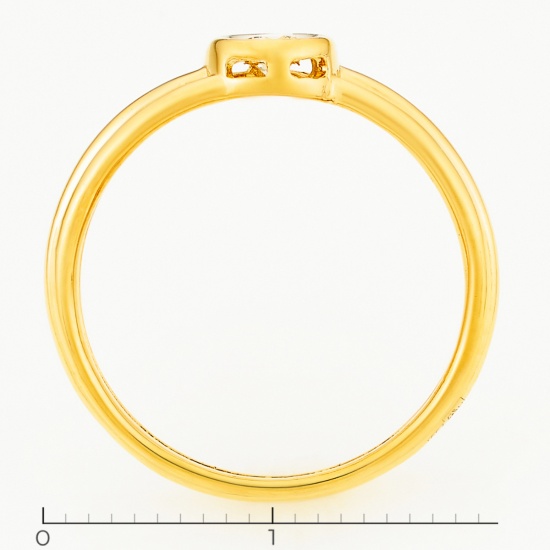 Кольцо из желтого золота 750 пробы c 1 бриллиантом, Л57027864 за 21300