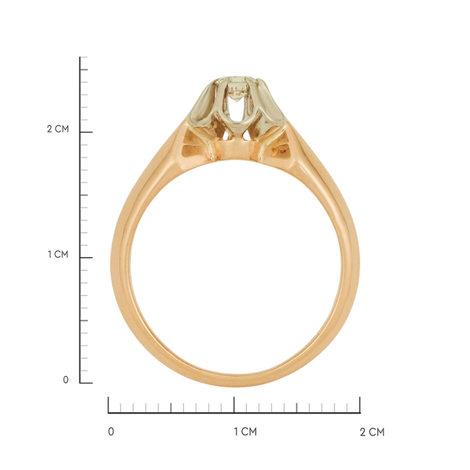 Кольцо из золота 583 пробы c бриллиантом, Л 1909 5519 за 63920