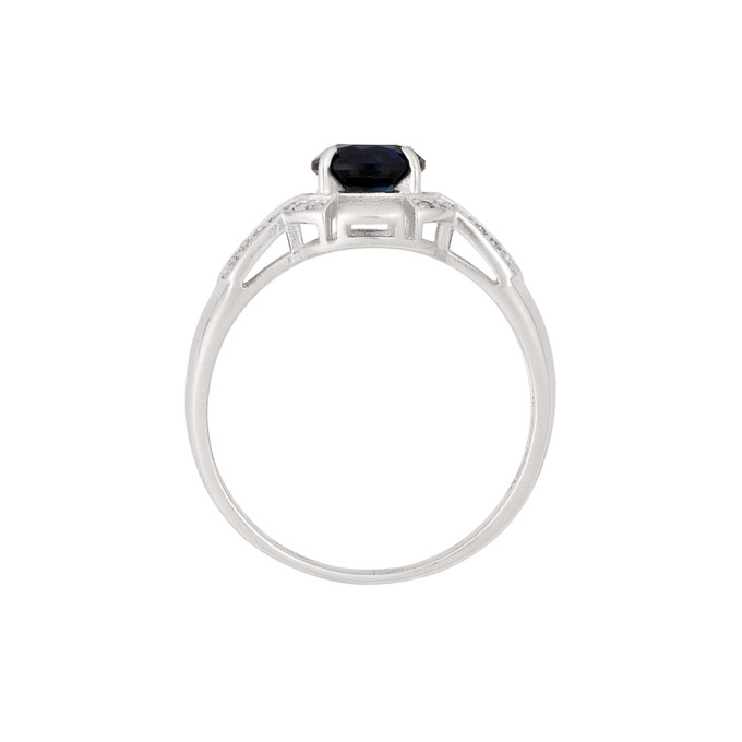 Кольцо из золота 585 пробы c бриллиантами и синтетическим сапфиром, Л 7303 6709 за 30800