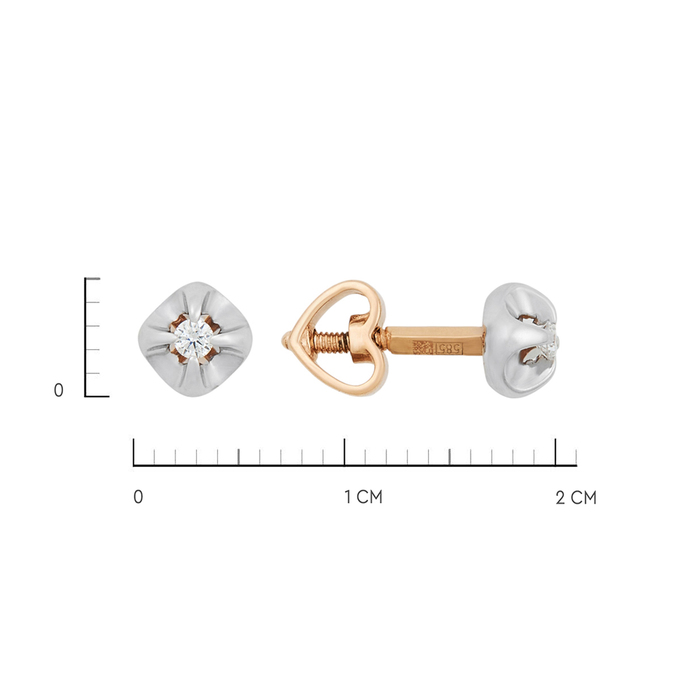 Серьги из золота 585 пробы c бриллиантами, К 0000 3578 за 15800