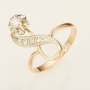 Кольцо из комбинированного золота 583 пробы c 4 бриллиантами Л62006056 фото 1