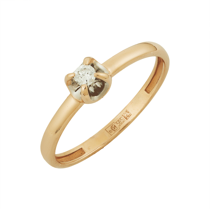 Кольцо из золота 585 пробы c бриллиантом, Л 3911 5618 за 16400