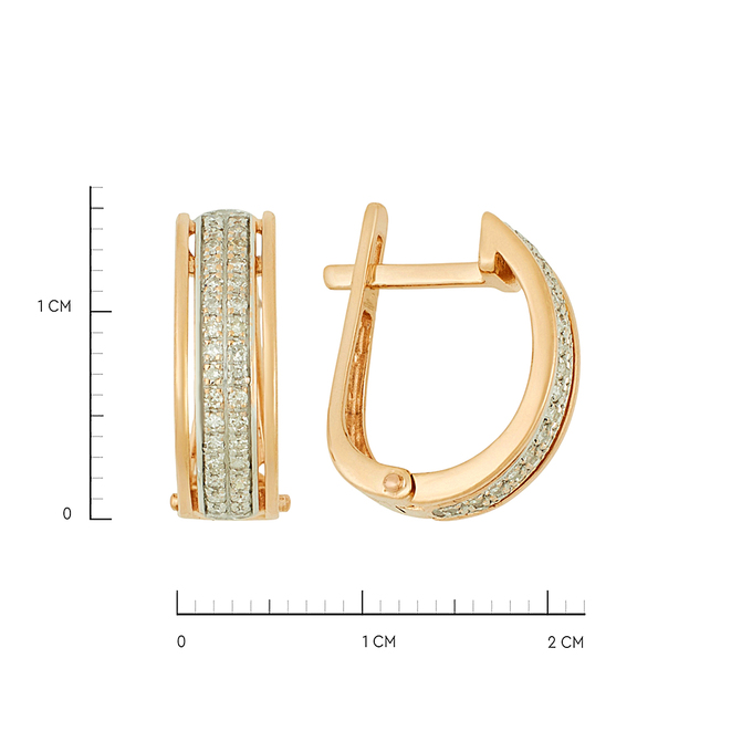 Серьги из золота 585 пробы c бриллиантами