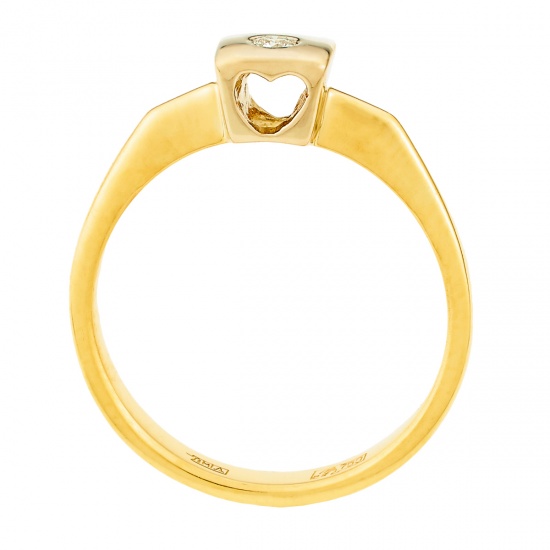 Кольцо из комбинированного золота 750 пробы c 1 бриллиантом, Л73015463 за 29100