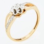 Кольцо из комбинированного золота 585 пробы c 15 бриллиантами Л47082808 фото 1