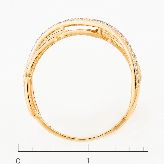 Кольцо из красного золота 585 пробы c фианитами, Л51036359 за 5535