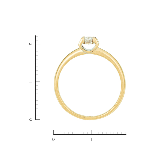 Кольцо из желтого золота 585 пробы c 1 бриллиантом, Л45033684 за 23340