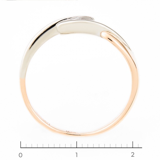Кольцо из комбинированного золота 585 пробы c 1 бриллиантом, Л28067981 за 8225
