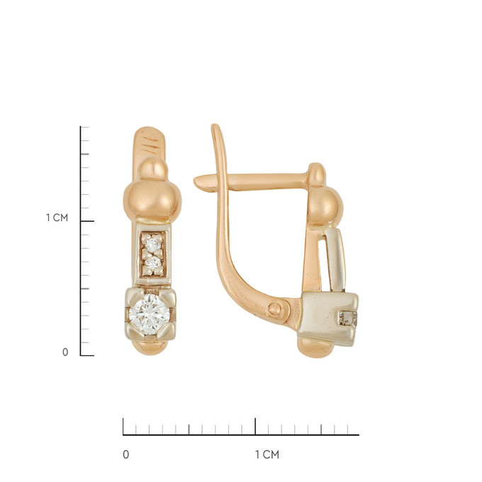 Серьги из золота 585 пробы с бриллиантами, Л 7600 9867 за 68600