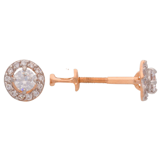 Серьги из золота 585 пробы c 28 фианитами